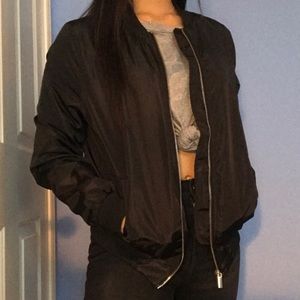 SOLD Black bomber jacket